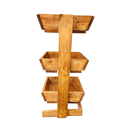 Verdulero de Madera 3 Bandejas Color Roble