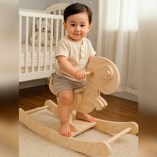 Mecedora de Madera para Niños con Forma de Dinosaurio