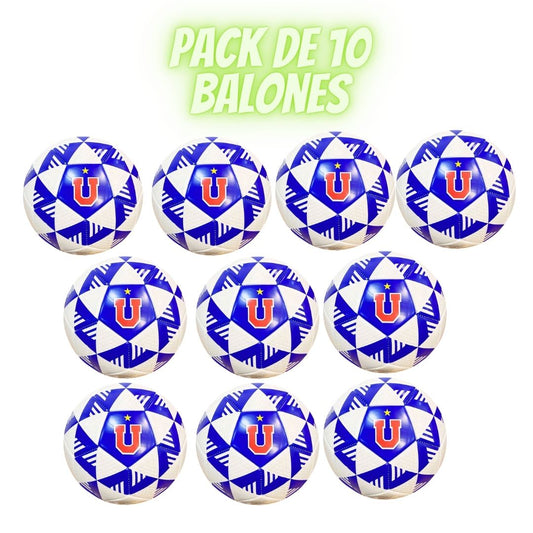 Pack de 10 Balones Fútbol Universidad De Chile Color Blanco