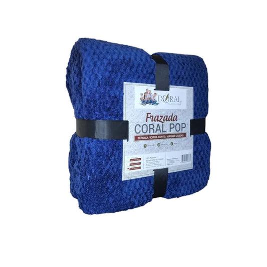 Frazada Coral Pop Doral 2.5 Plazas - Térmica y Extra Suave Doral (Color Azul)