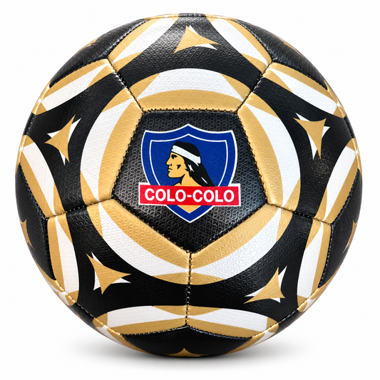 Balón de Fútbol Colo-Colo N.º 5 Diseño Dorado y Negro