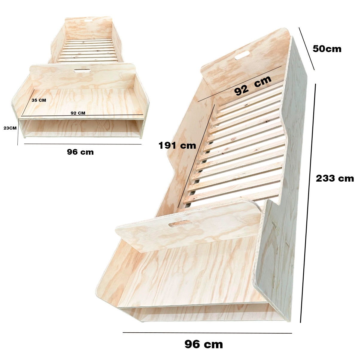Cama Montessori de Madera con Almacenaje