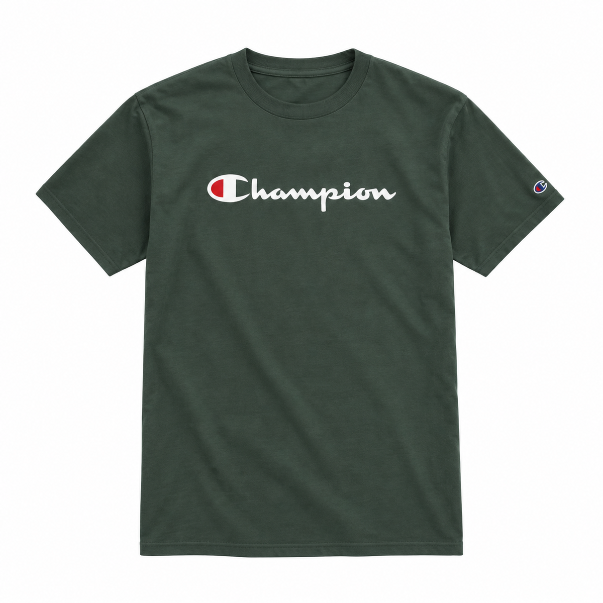 Polera Champion Unisex Logo Frontal Emerald Green