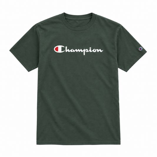 Polera Champion Unisex Logo Frontal Emerald Green