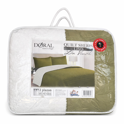 Plumón Sherpa Doral Da Vinci Verde Olivo -1.5 Plazas (170 x 240 cm)