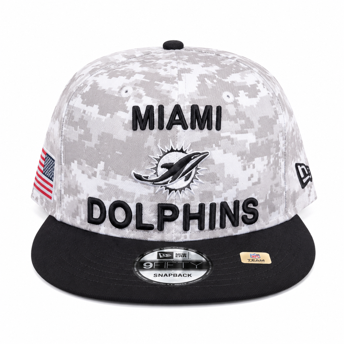 Gorro Miami Dolphins New Era  original 9FIFTY Snapback Camuflaje Gris