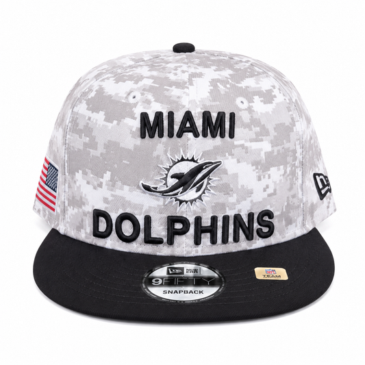 Gorro Miami Dolphins New Era  original 9FIFTY Snapback Camuflaje Gris