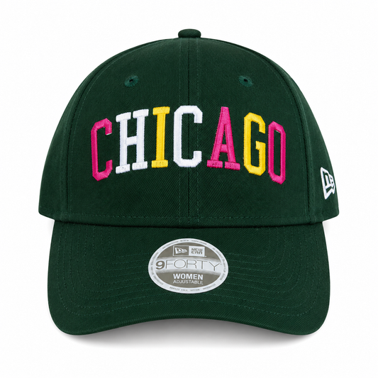 Gorro Original New Era Chicago 9FORTY Women Ajustable Verde