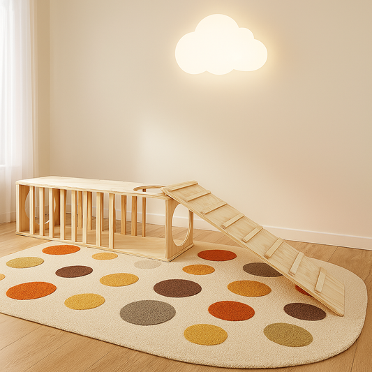 Túnel Montessori de Madera con Rampa Desmontable