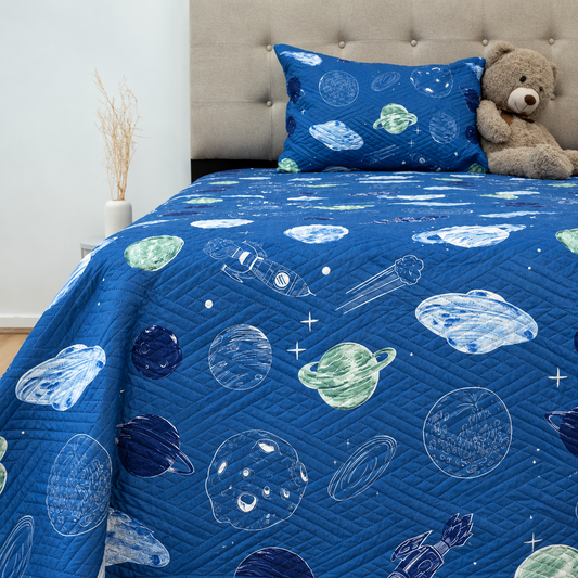 Cobertor Quilt Infantil Doral Hotpress Espacio 1.5 Plazas