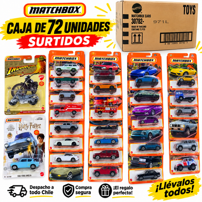 Caja Matchbox Mattel 72 Unidades Surtidas Originales