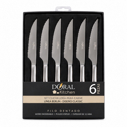 Embalaje 24 Unidades - Set de 6 Cuchillos para Carne Doral Berlín