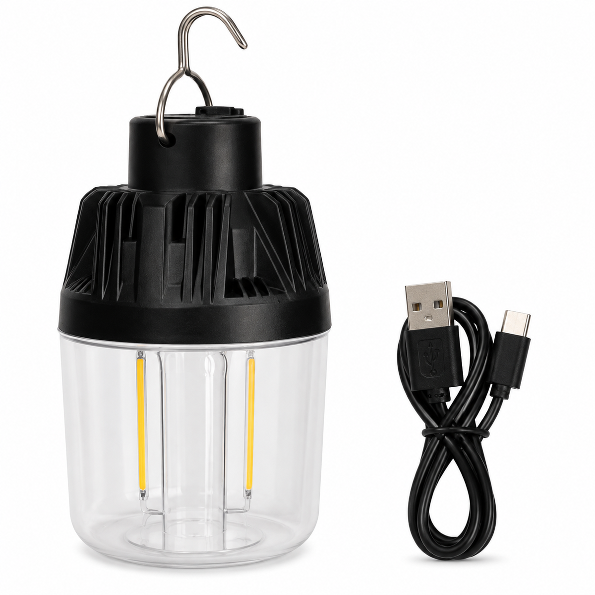 Ampolleta LED Recargable Portátil con Gancho para Camping