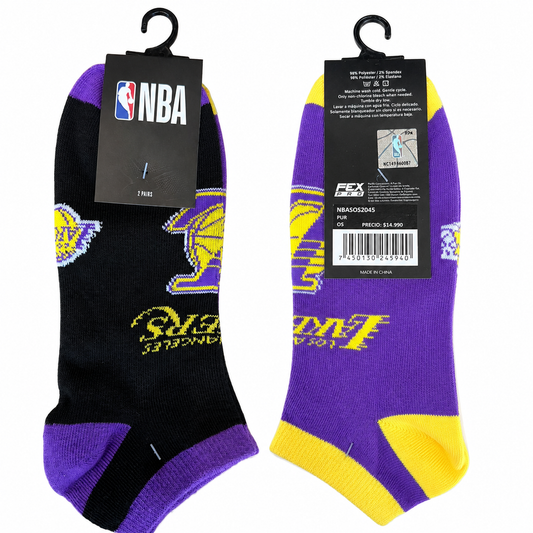 Pack de 2 Pares de Calcetines NBA Lakers Unisex Originales
