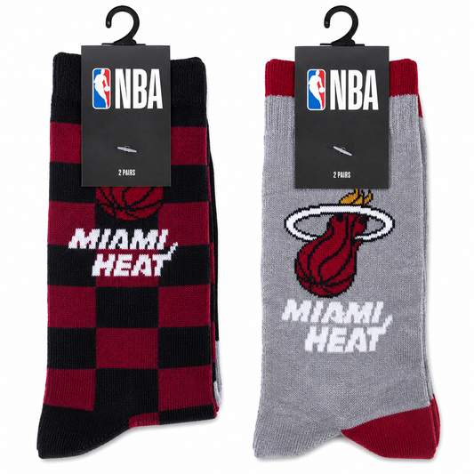 Pack 2 Calcetines NBA Miami Heat Crew Unisex Originales