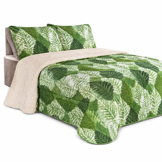 Plumón Sherpa Doral modelo Flannel Deluxe Estampado - 2 Plazas (210 x 230 cm)