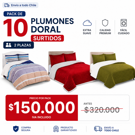 Pack de 10 Plumones Sherpa Doral 2 Plazas Surtidos