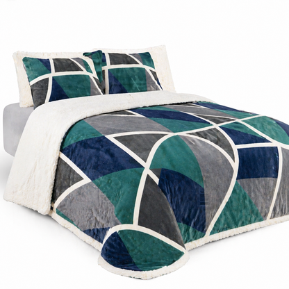 Plumón Sherpa Doral modelo Flannel Deluxe Abstracto- 1.5 Plazas (170 x 240 cm)