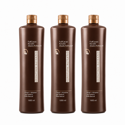 Kit Full Cacao Keratina Alisado 3 Pasos 1000 ml – Tratamiento Capilar