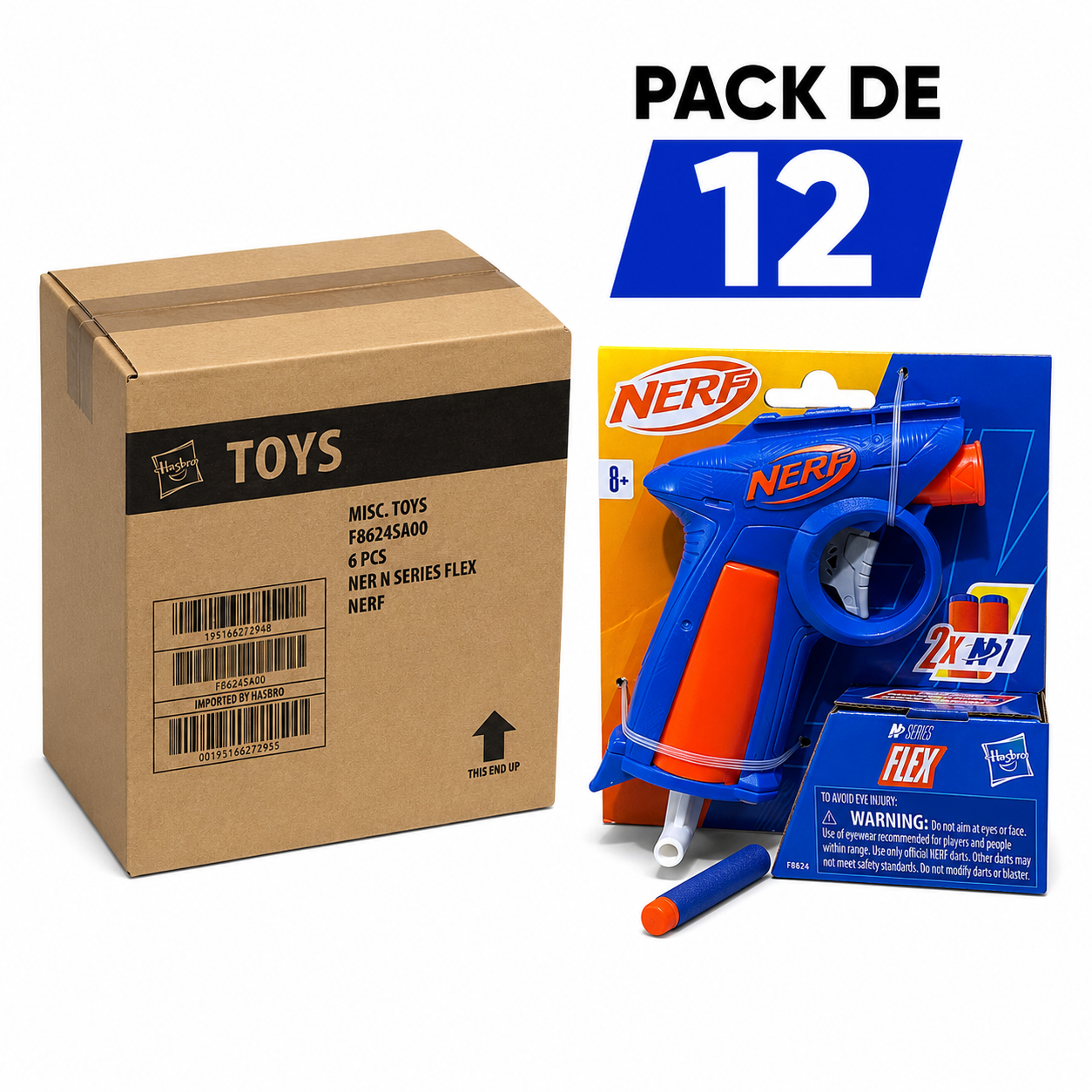 Pack de 12  Nerf N Series Flex Gun