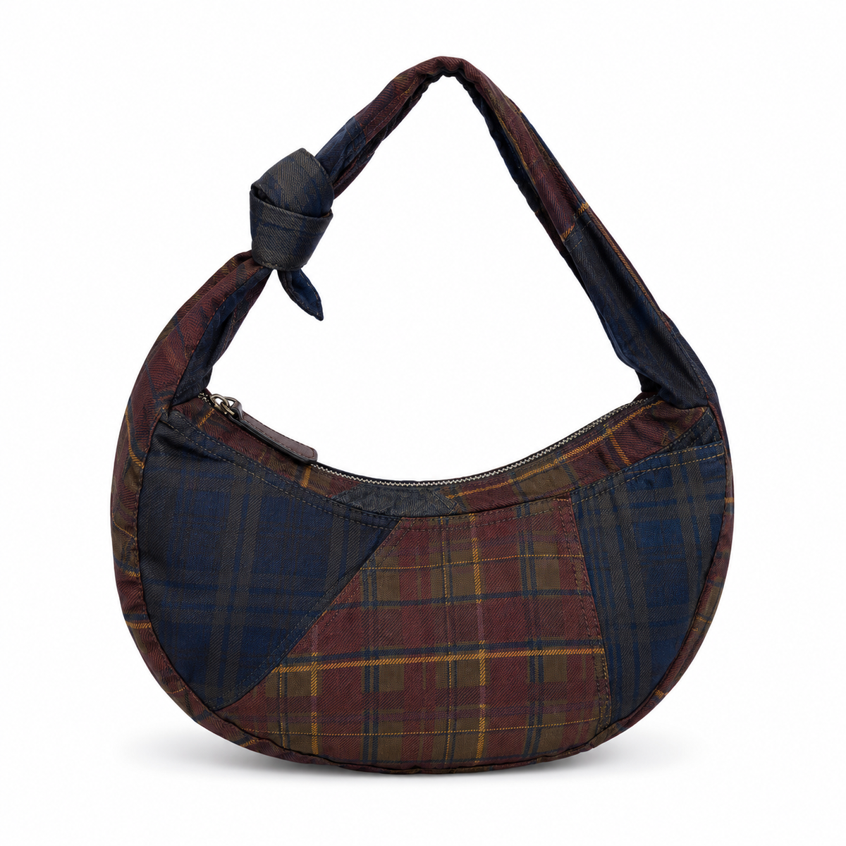 Cartera Hobo Isadora Cuadrillé Navy Bordeaux