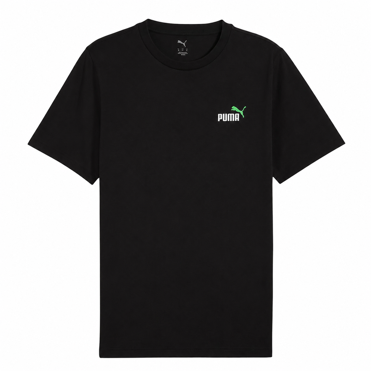 Polera Puma Negra Logo Verde