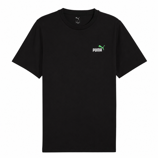 Polera Puma Negra Logo Verde