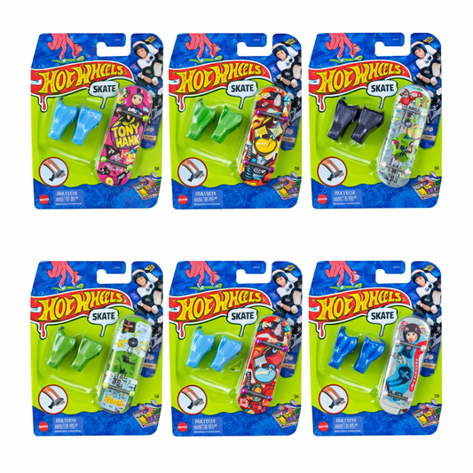 Hot Wheels Skate Singles – Caja Surtida Fingerboards con Zapatillas (15 Piezas)