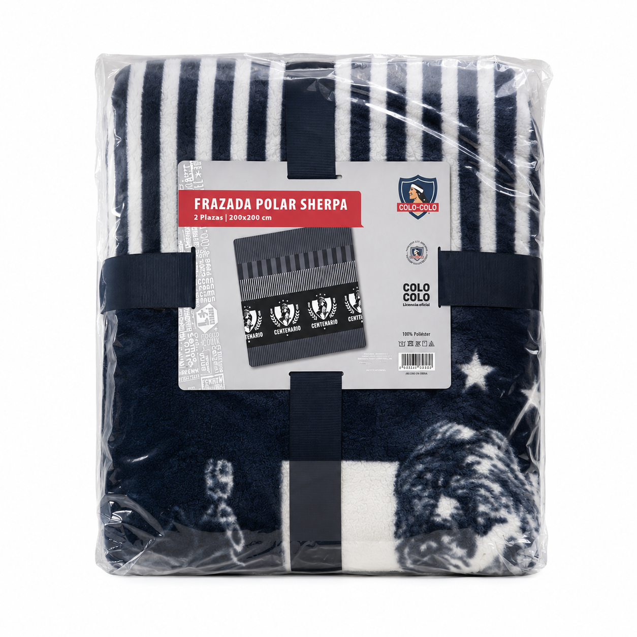 Frazada Polar Sherpa Colo-Colo Centenario 2 Plazas 200x200 MODELO2