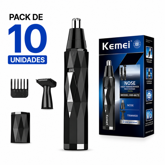 Pack de 10 Cortadora de vello Kemei KM-6673 negra
