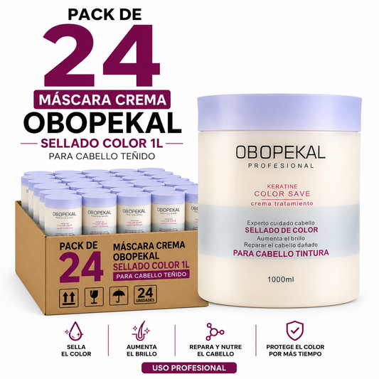 Pack de 24 Crema Tratamiento Obopekal Keratine Color Save 1 Litro