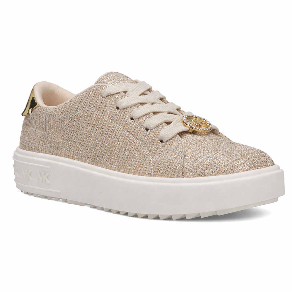 Zapatilla Michael Kors Originales beige con brillo y suela plataforma