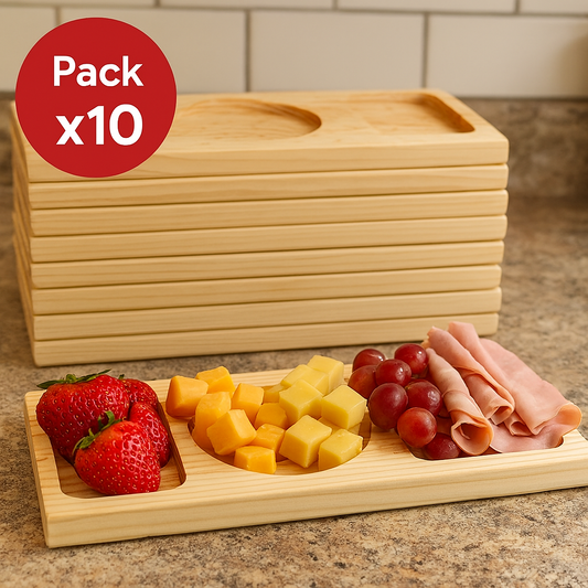 Pack de 10 Tablas de Picoteo Pino 50x23x2 cm