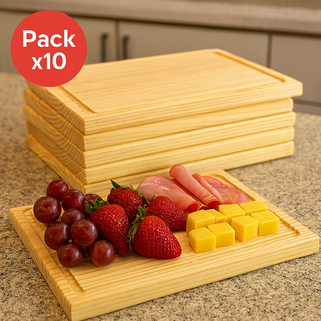 Pack De 10 Tablas O Plato Rectangular Modelo4, 30x22