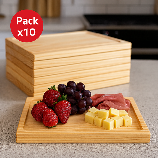 Pack De 10 Tablas O Plato Rectangular Modelo5, 30x22