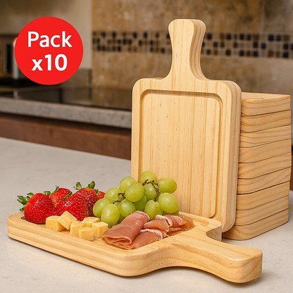 PACK DE 10 Mini Tablas De Picoteo,Picadillo O Cocktail 26X16