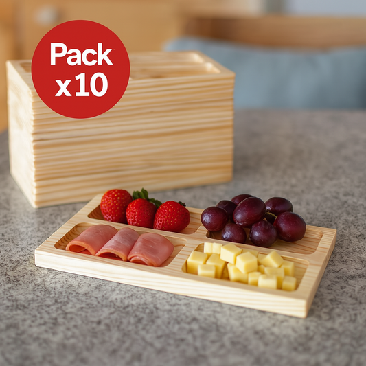 Pack de 10 Tablas de Picoteo Madera 50x23x2 cm