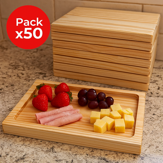 Pack de 50 Tablas para Picoteo Pino 30x22