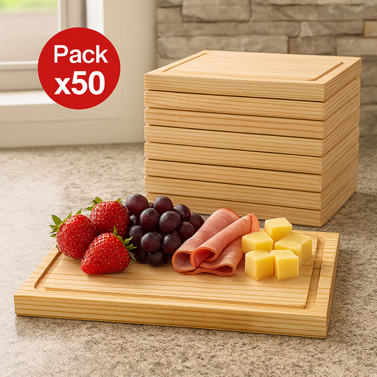 Pack de 50 Tablas de Picoteo Pino 30x22 cm