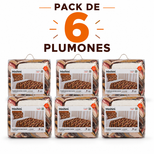 Pack de 6 Plumones Sherpa “desierto” – Mashini 1,5 Plazas (180x240 cm)
