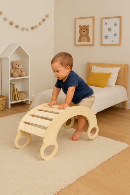 Pack 1 Montessori: Librero + Torre de Aprendizaje + Balancín para Niños