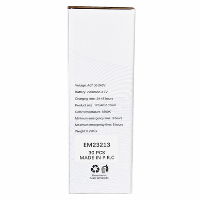 Foco de Emergencia LED Recargable con Doble Foco Ajustable