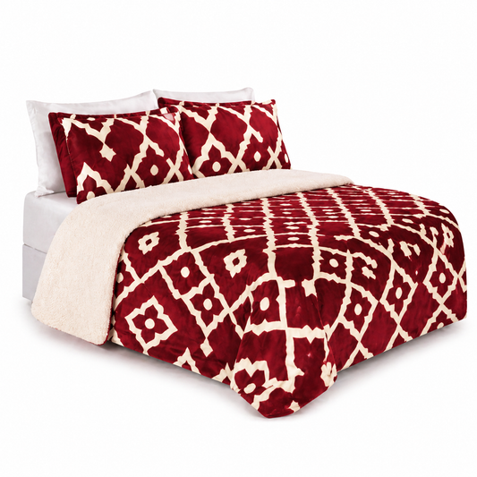 Plumón Sherpa Doral modelo Flannel Deluxe Flores- 1.5 Plazas (170 x 240 cm)
