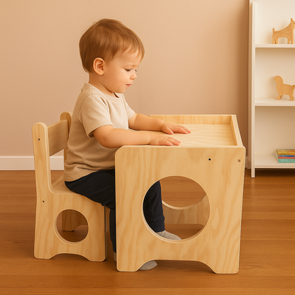 Escritorio Montessori de Madera para Niños con Silla