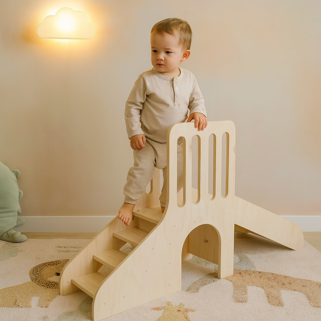 Módulo de Juego de Madera para Niños con Resbalín