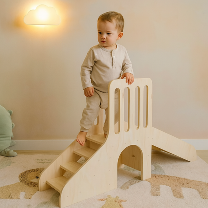 Módulo de Juego de Madera para Niños con Resbalín