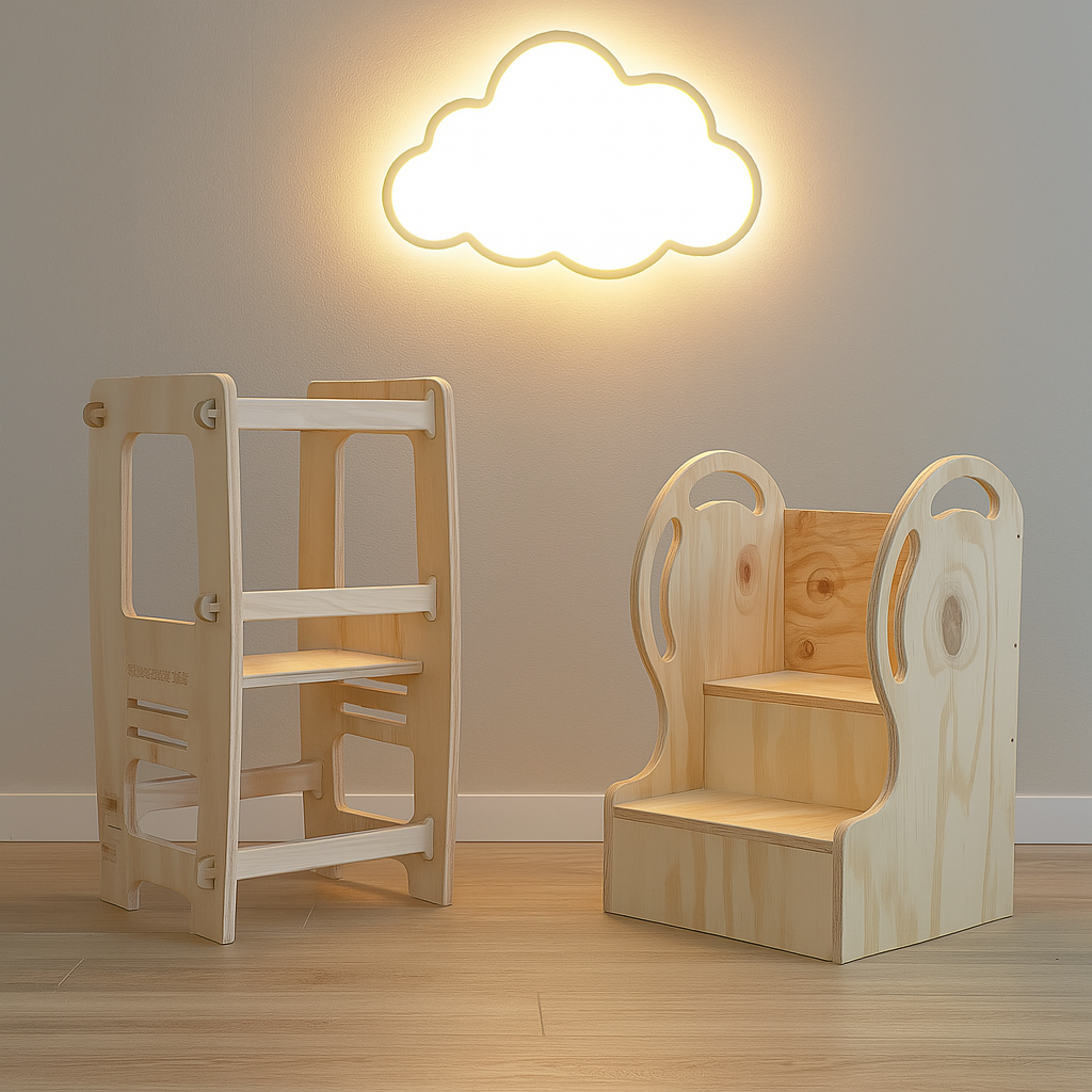 Pack 13 Montessori: Torre de Aprendizaje + Escalera Didáctica para Niños