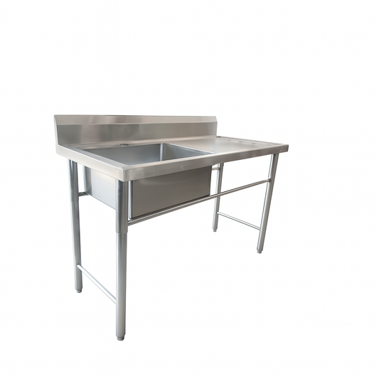 Lavafondo Simple Acero Inoxidable con Secador Derecho 120x60x90 cm sin Griferia