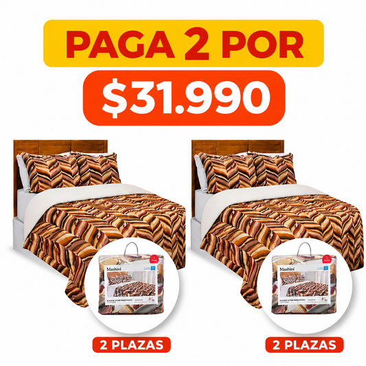 Pack de 2 Plumón Sherpa de  2 plazas – Mashini 220x240 cm (UNICO MODELO)