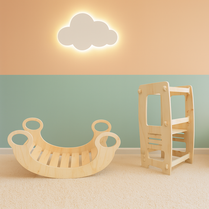 Pack 15 Montessori: Balancín + Torre de Aprendizaje para Niños